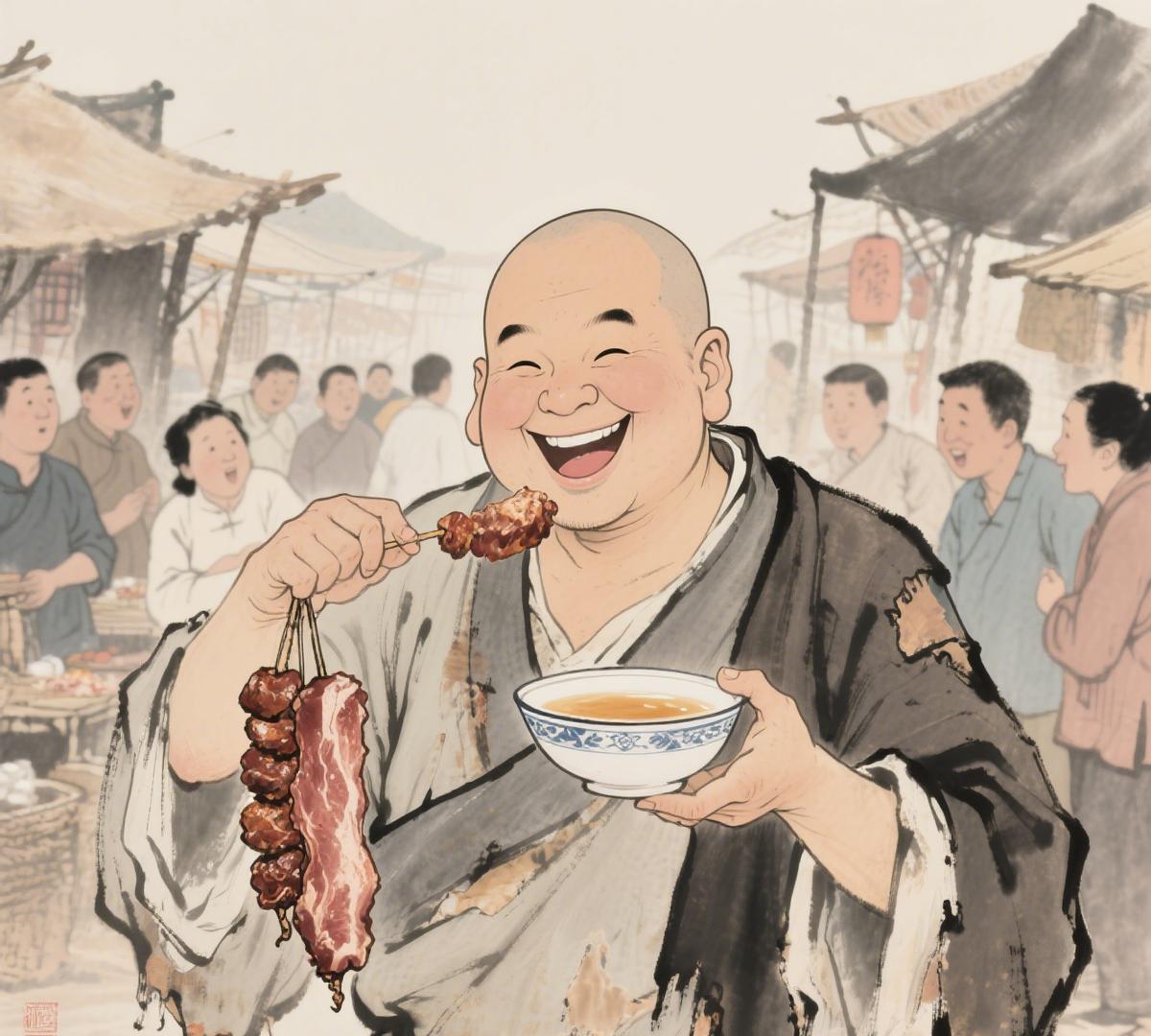 北魏最狠皇帝：指着肥肉逼高僧破戒，高僧一句话成千古名言，现在还被吃货挂嘴边你绝