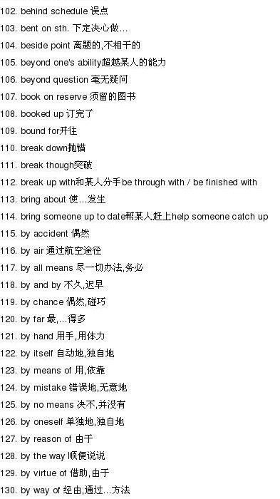 很全的英语短语，可以防止你英文退化！