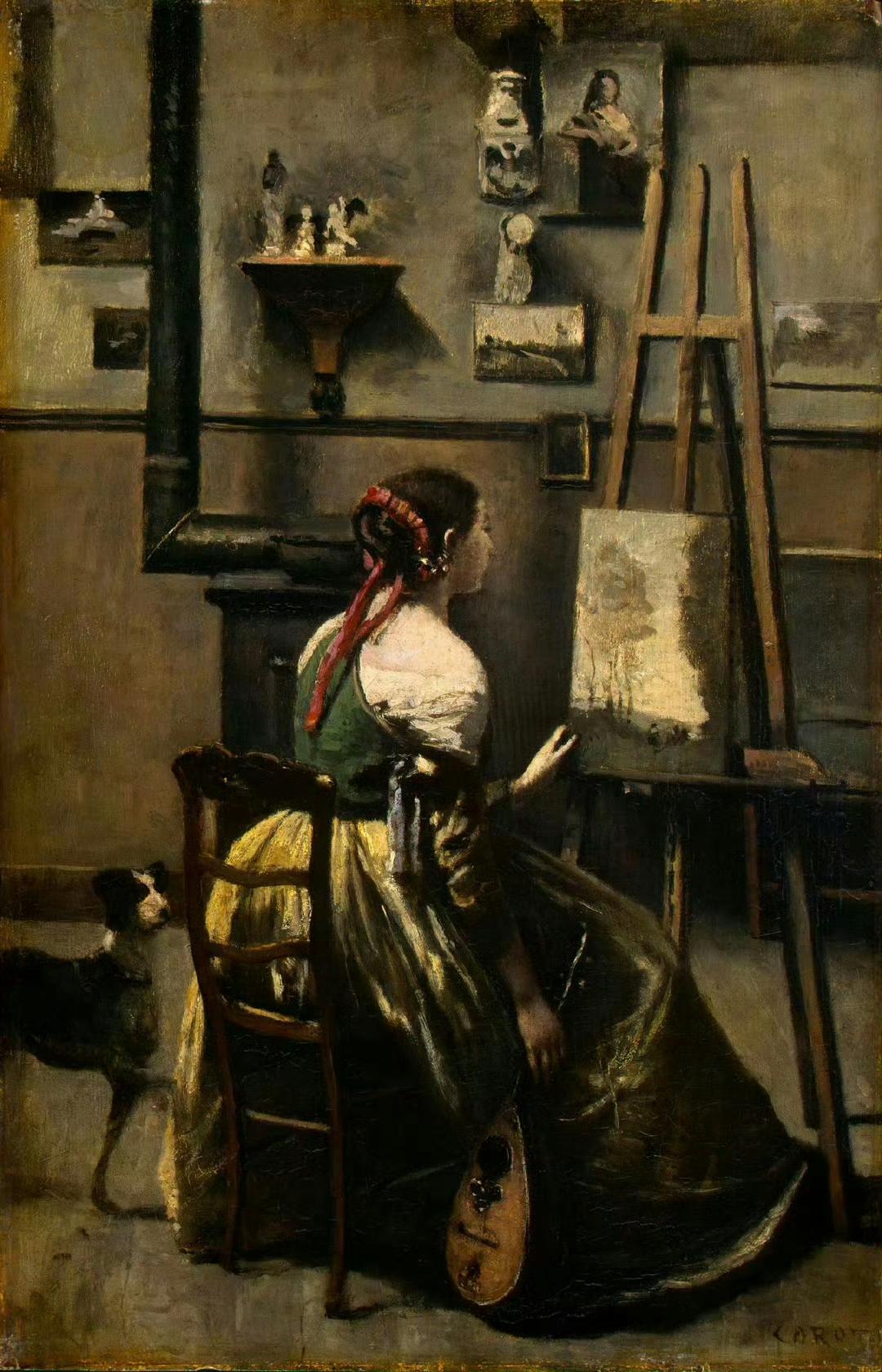 《画室》——柯罗​​​