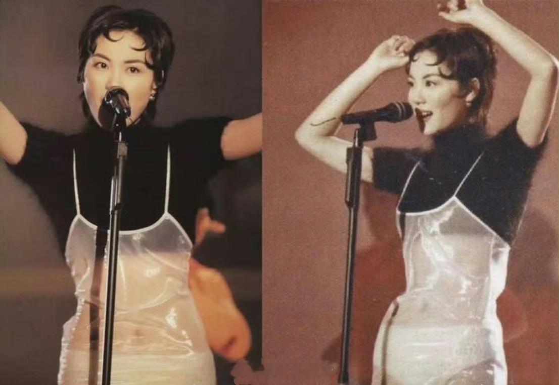1993年，香港颁奖典礼上的王菲。她的“透明裙子”后来被评为年度最时尚。