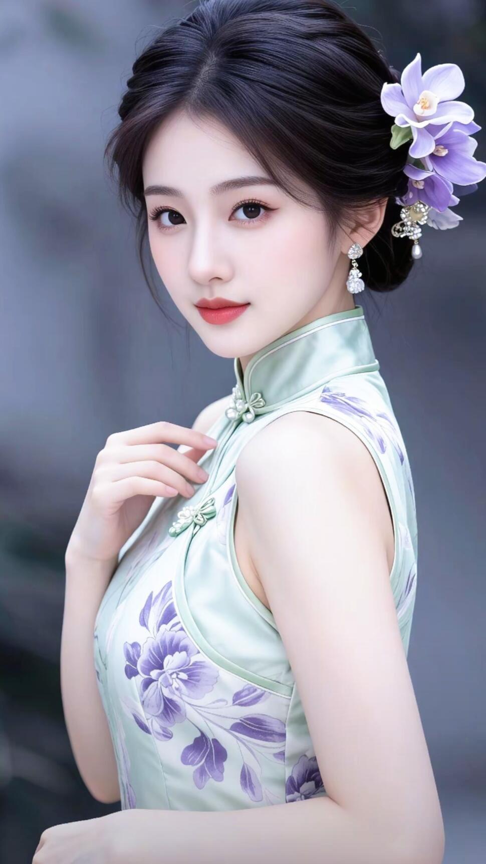 温柔古典的东方美人，花间仙子，惊艳了时光
