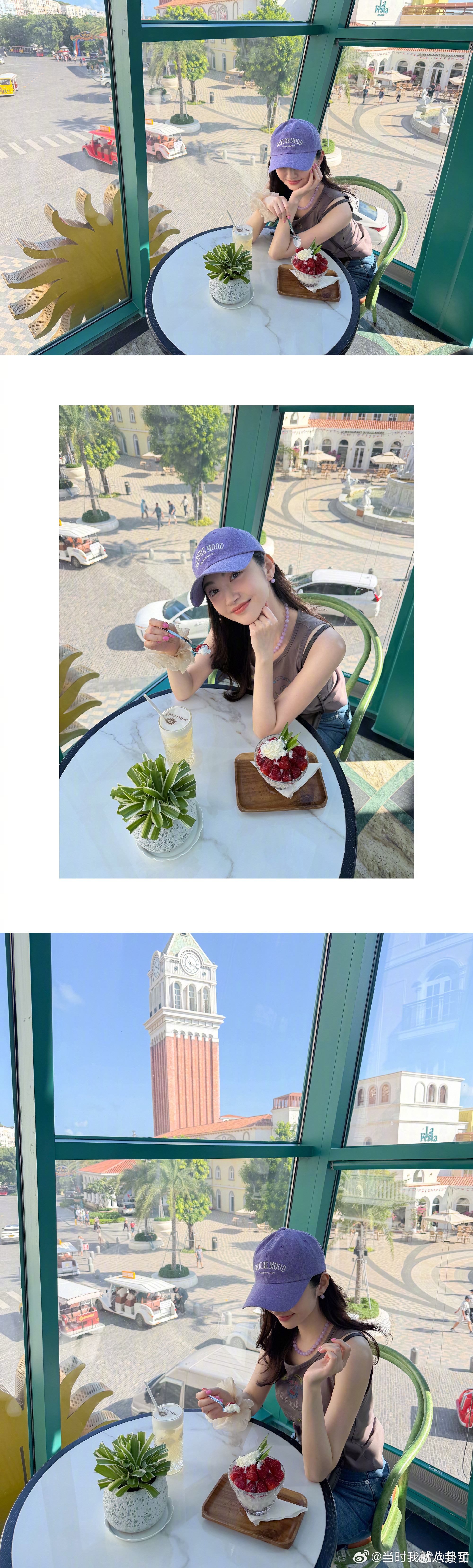 景甜景甜漫步富国岛各处景致，随意穿搭适配旅途风光，日光衬得身形柔和，随处取景