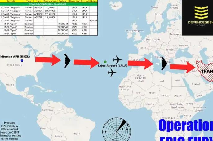 什么叫灭国级轰炸？美伊开战第八天时，六架B52和四到六架B2，以及众多B1B轰炸