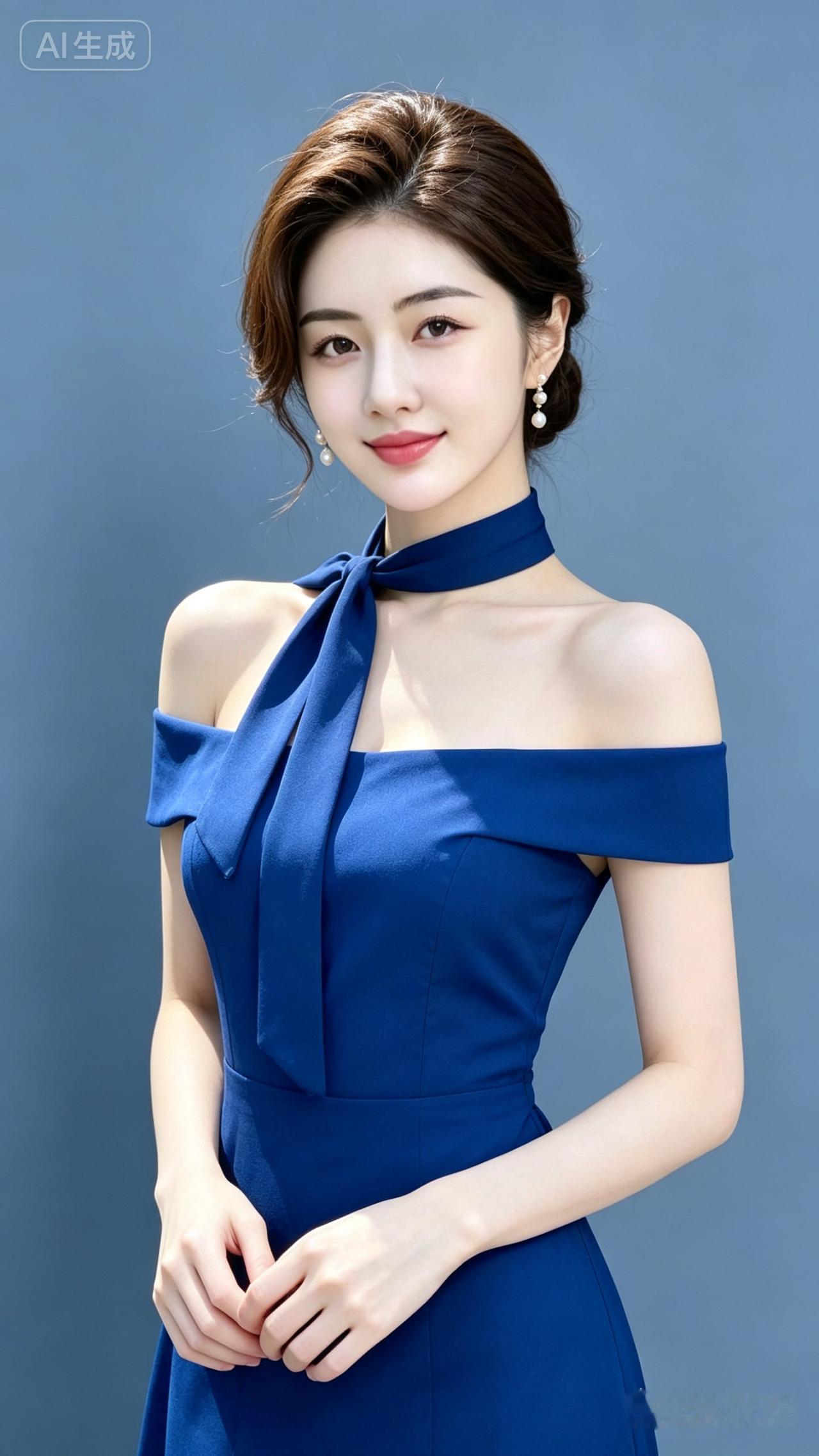 优雅蓝调，气质女神，尽显时尚魅力！💙✨