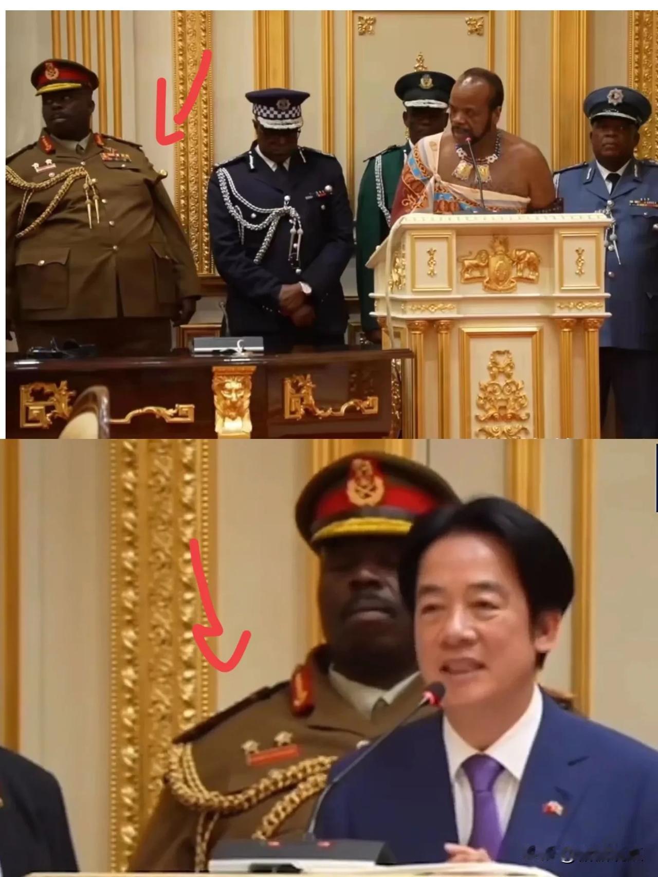 斯威士兰国王旁这最大肚将军，看制服颜色，应该是陆军的。斯威士兰军队总兵力约为4