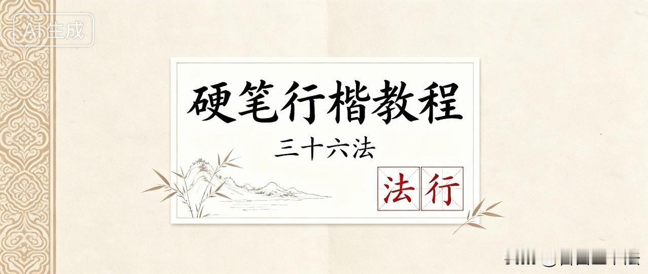 练好硬笔行楷，不用盲目描帖。这套行楷三十六法，把写字底层规律讲透。收放、错落、等