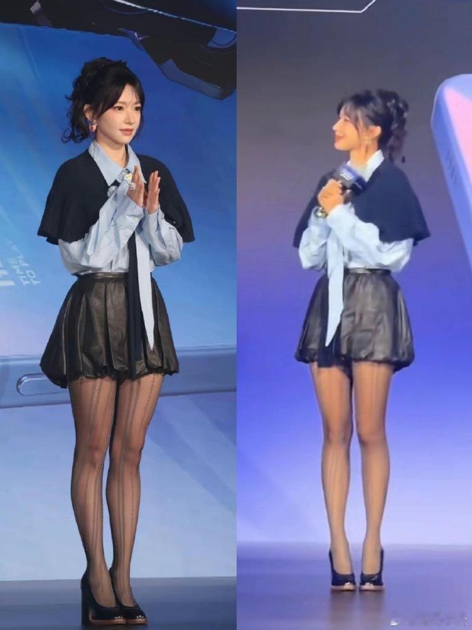 程潇回国几年成功把奶潇变成小潇；肉腿变成酒杯腿；铁刘海变成大光明