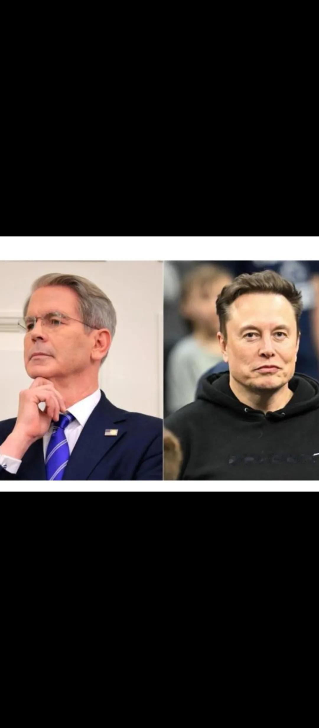 照片上两人，美国财长贝森特与马斯克，在白宫办公室走廊，动手打起来了！[捂脸哭]据