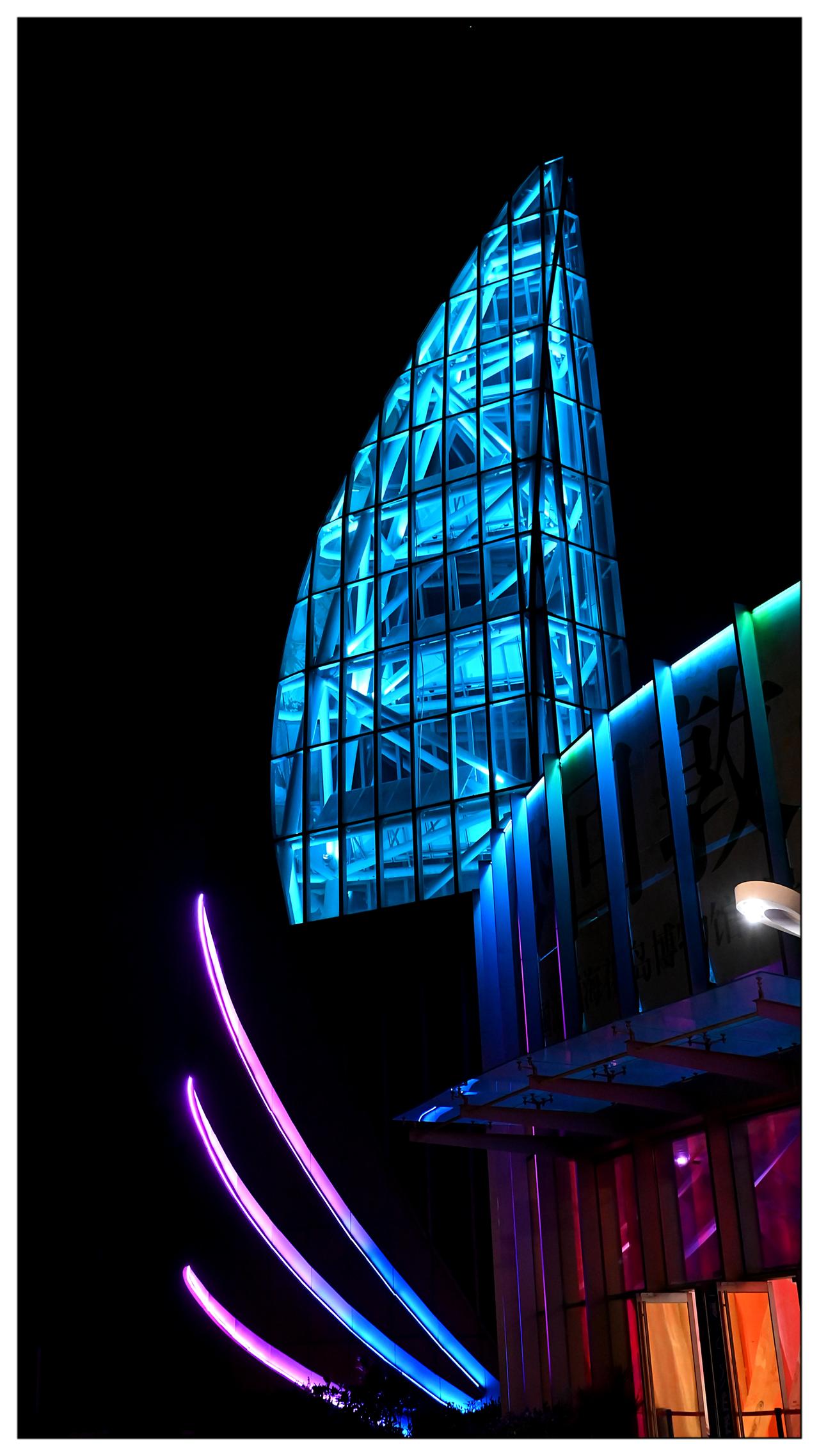 夜灯光之夜，海南海花岛