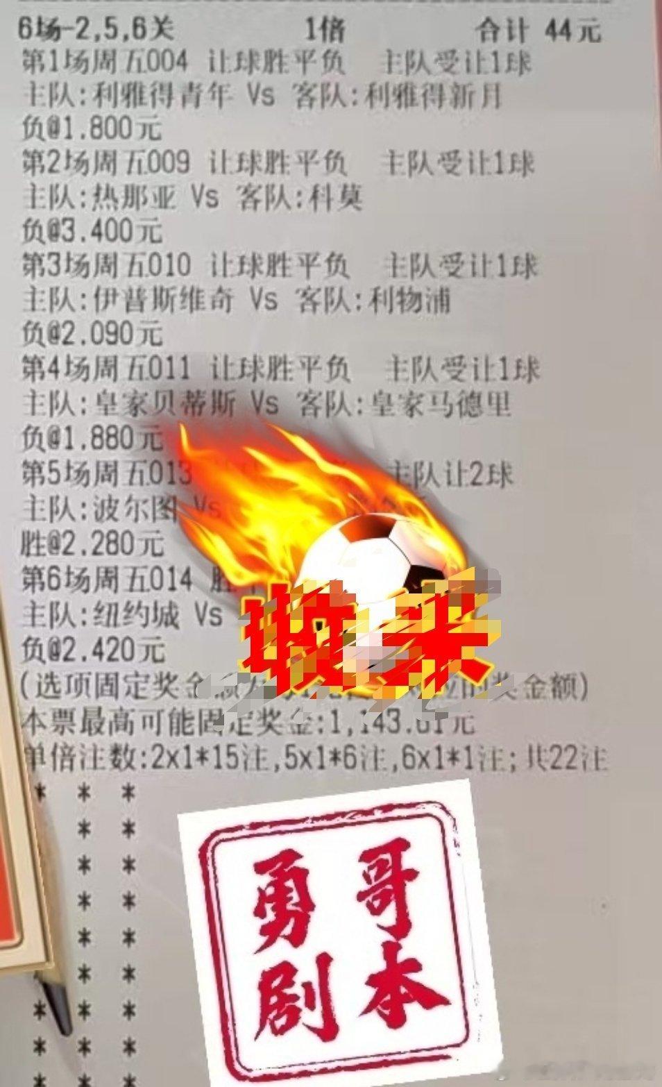 昨日勇哥思路有所收获！今日勇哥剧本继续输出！每日足球推荐​​​