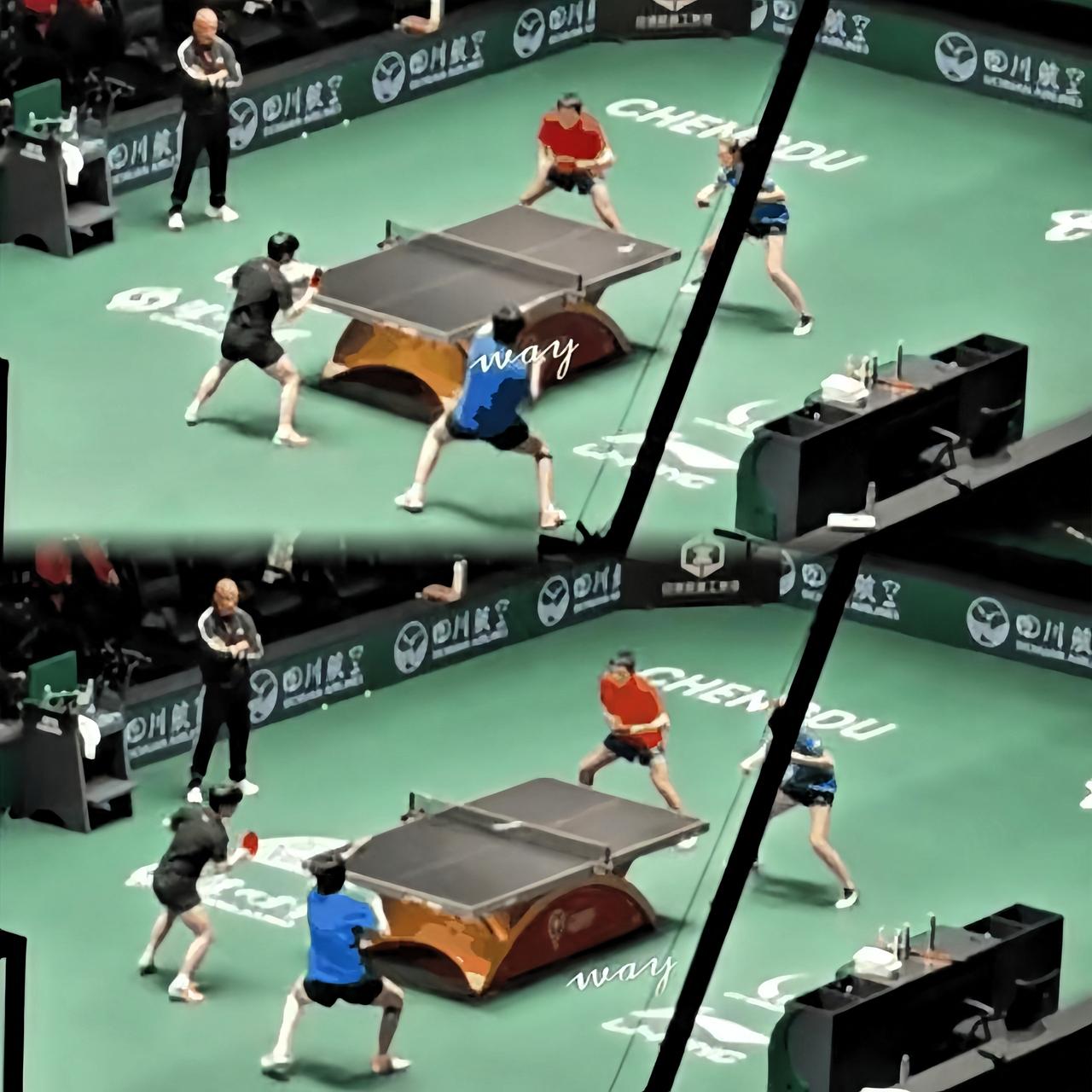 太棒了！莎莎和大头终于又合体练混双了！还是和陈熠、袁励岑他们一起对练的！