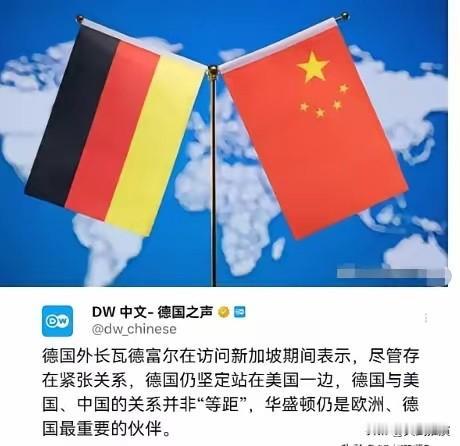 德国外长说了一句话让我们警惕起来了，德国可以跟中国合作，但是在一些方面还是会倒向