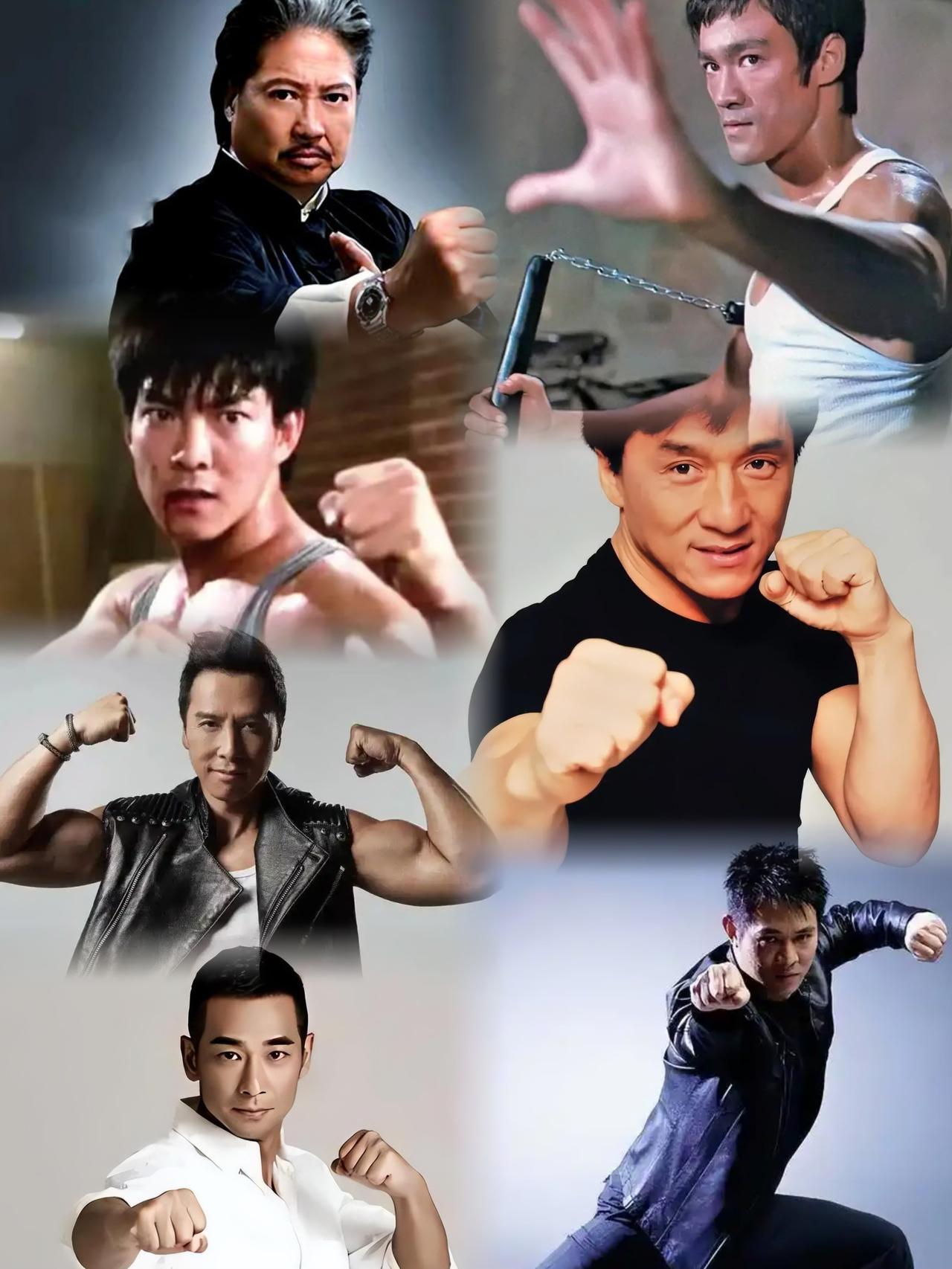 七位功夫巨星的动作之最：1，李小龙：最能打2，成龙：最善于运营道具3，李连