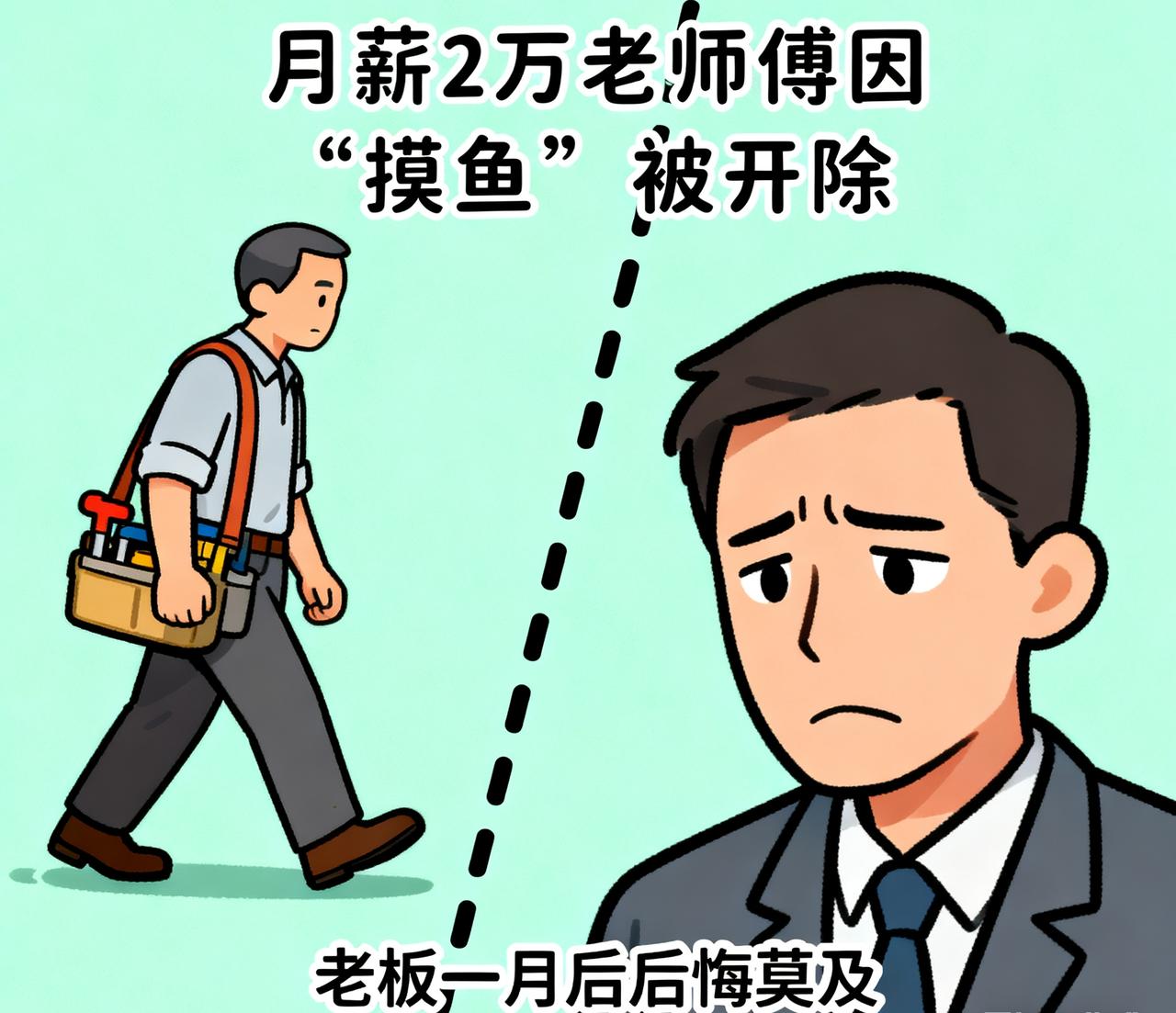 月薪2万老师傅因“摸鱼”被开除，老板一月后后悔莫及某工厂老板因不满老员工工作
