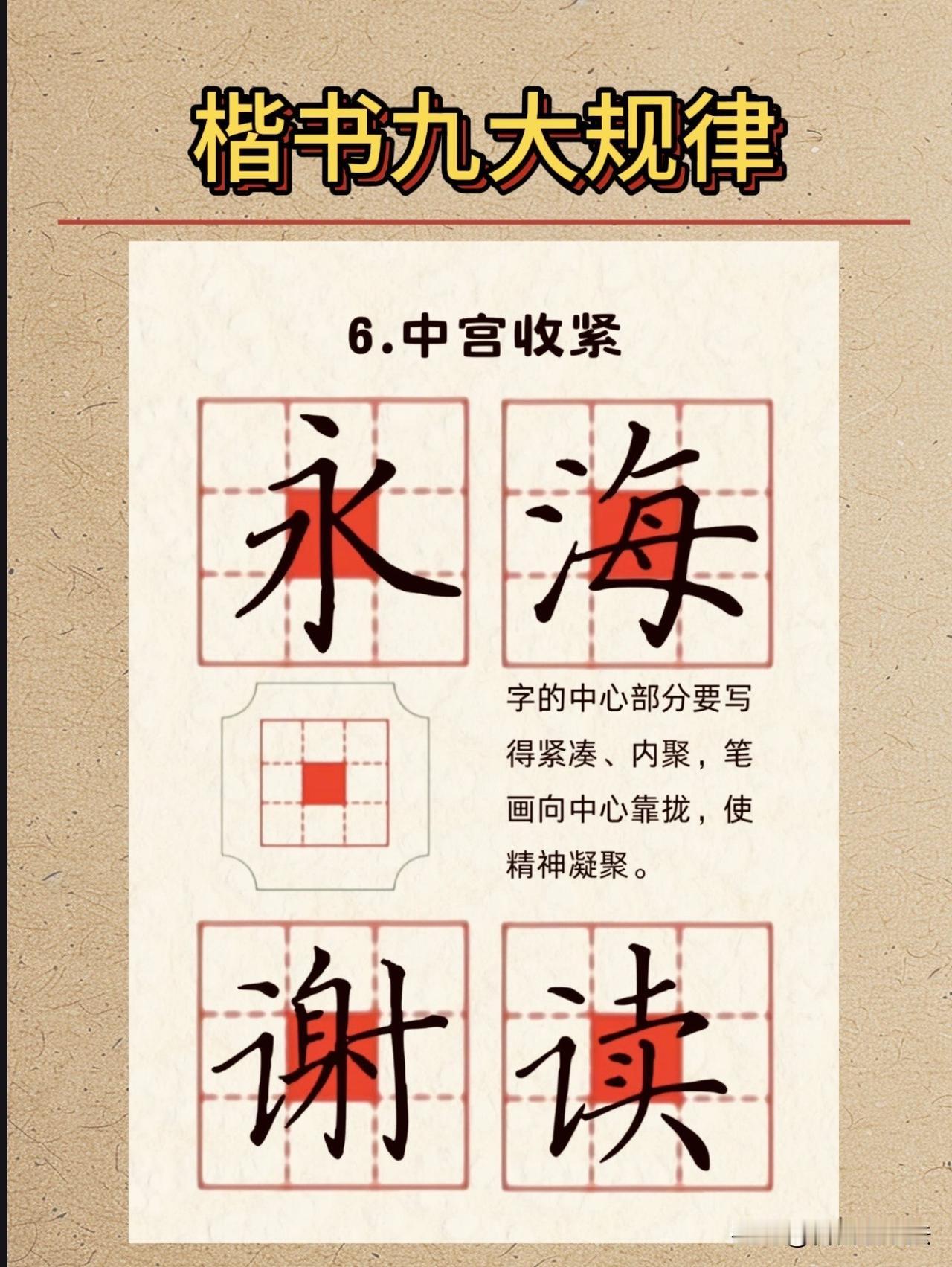 练字不要盲目重复抄写，弄懂这九大楷书结构规律，写字进步会快很多。多横等距、多竖