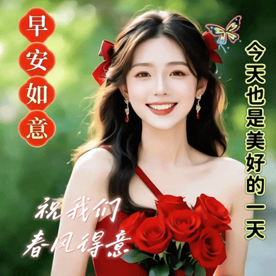 🙏🌹💕无忧无虑笑口开，快快乐乐福自来；💐💕无病无痛身体好，健健康康乐逍