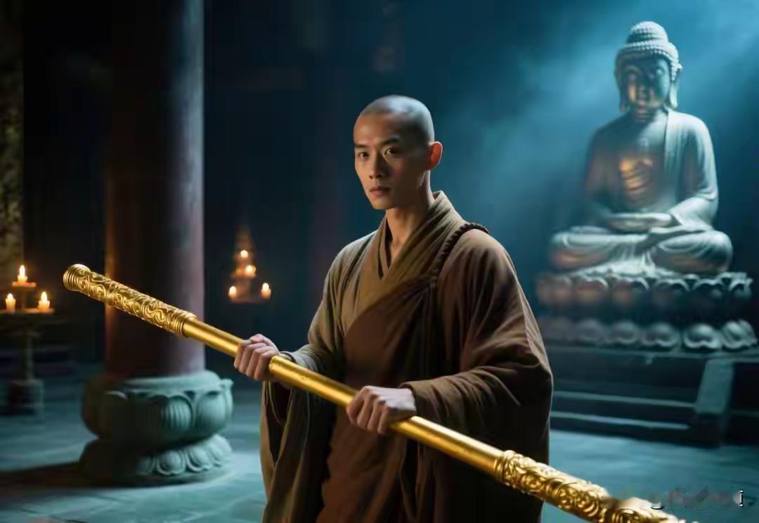 悟空圆寂如来收棒，见棒上小字大惊：速请太上老君大雷音寺莲台之上，佛光万道，