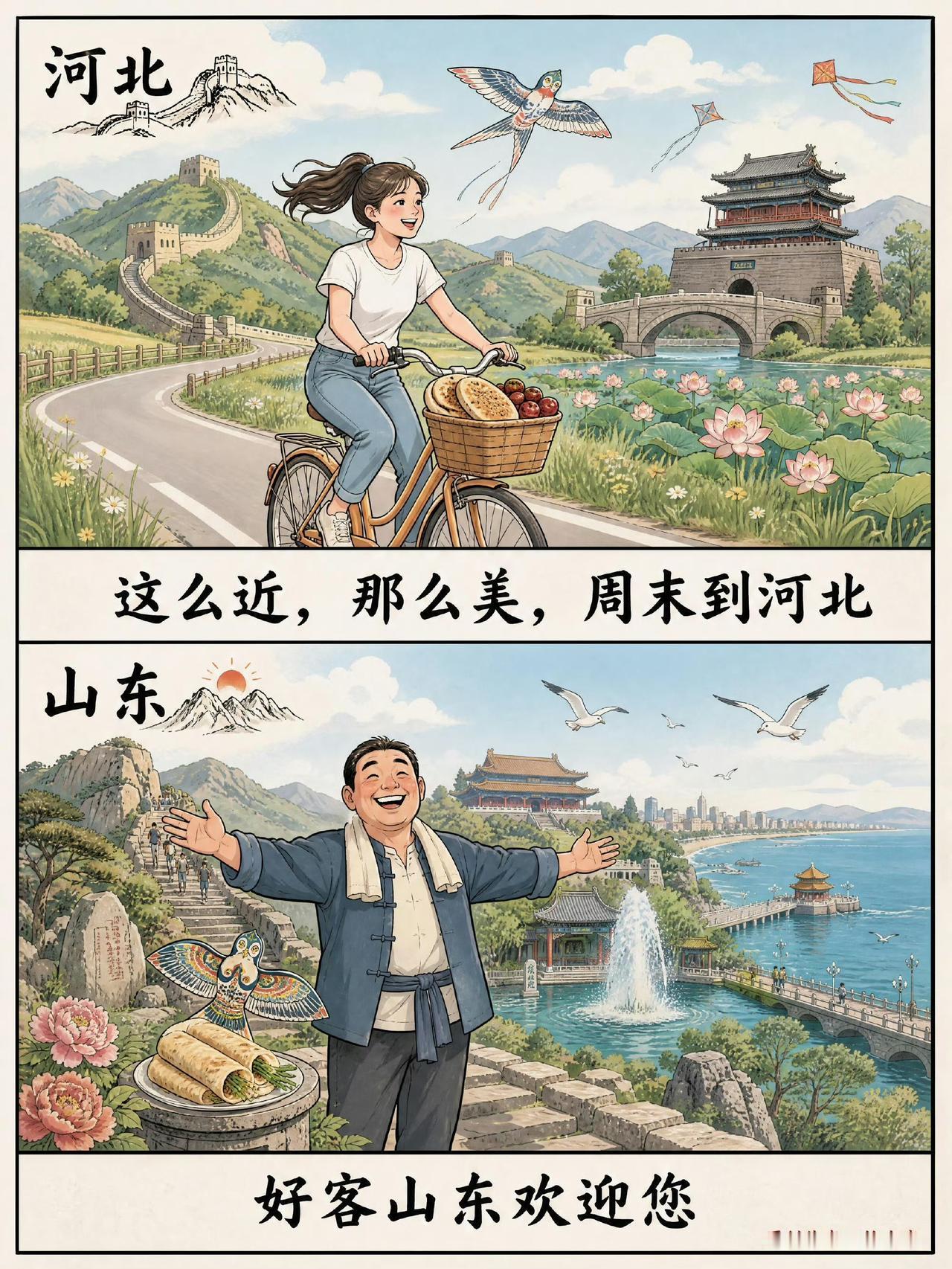 你的家乡上榜了吗？一张张国风漫画，看完整个中国，你最想去哪个省份旅行？