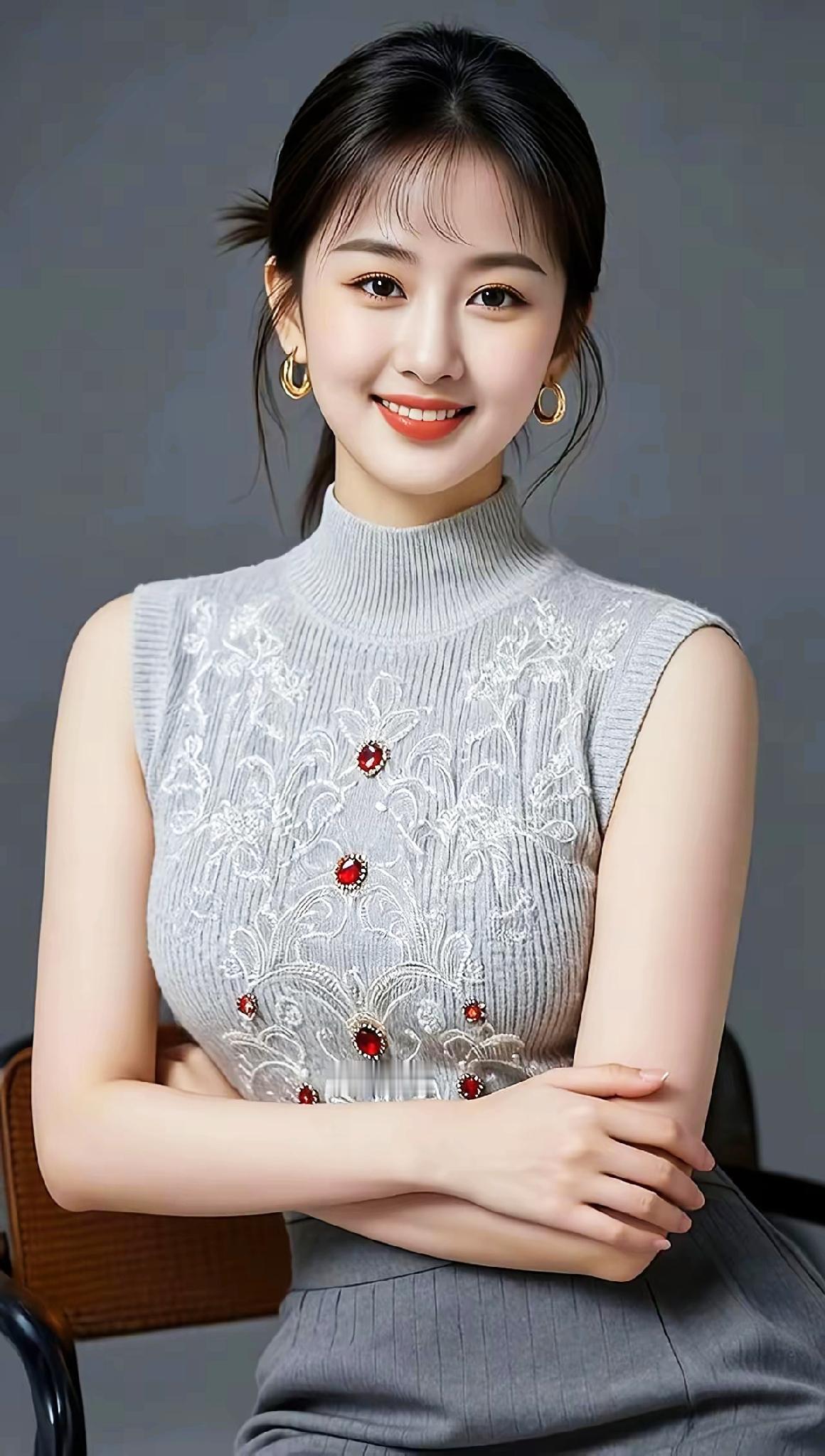 优雅气质女孩，微笑迷人，时尚穿搭，自信满满！😊✨