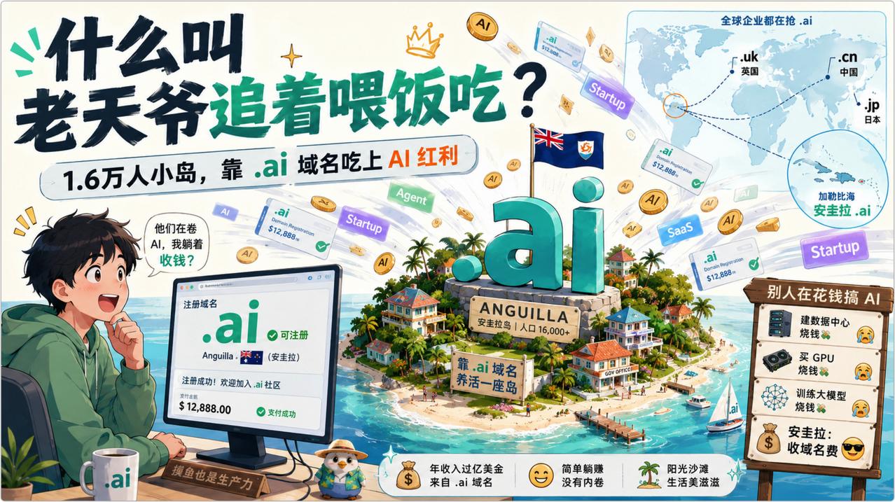 什么叫“老天爷追着喂饭吃”？😂1995年前后，互联网给各个国家和地区分配国