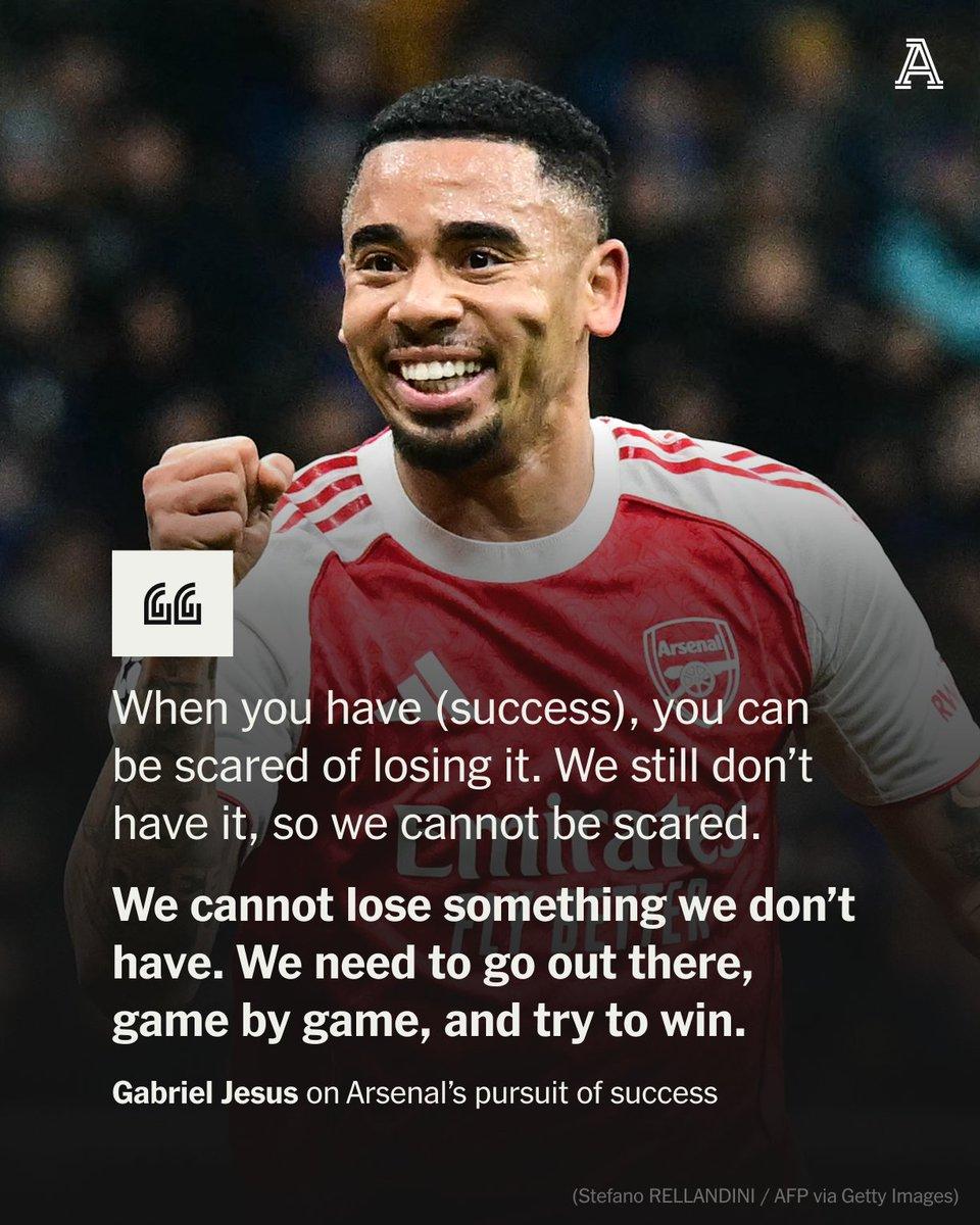 【从未拥有何谈失去】热苏斯谈阿森纳的争冠之旅：“当你拥有成功时，会害怕失去它。但