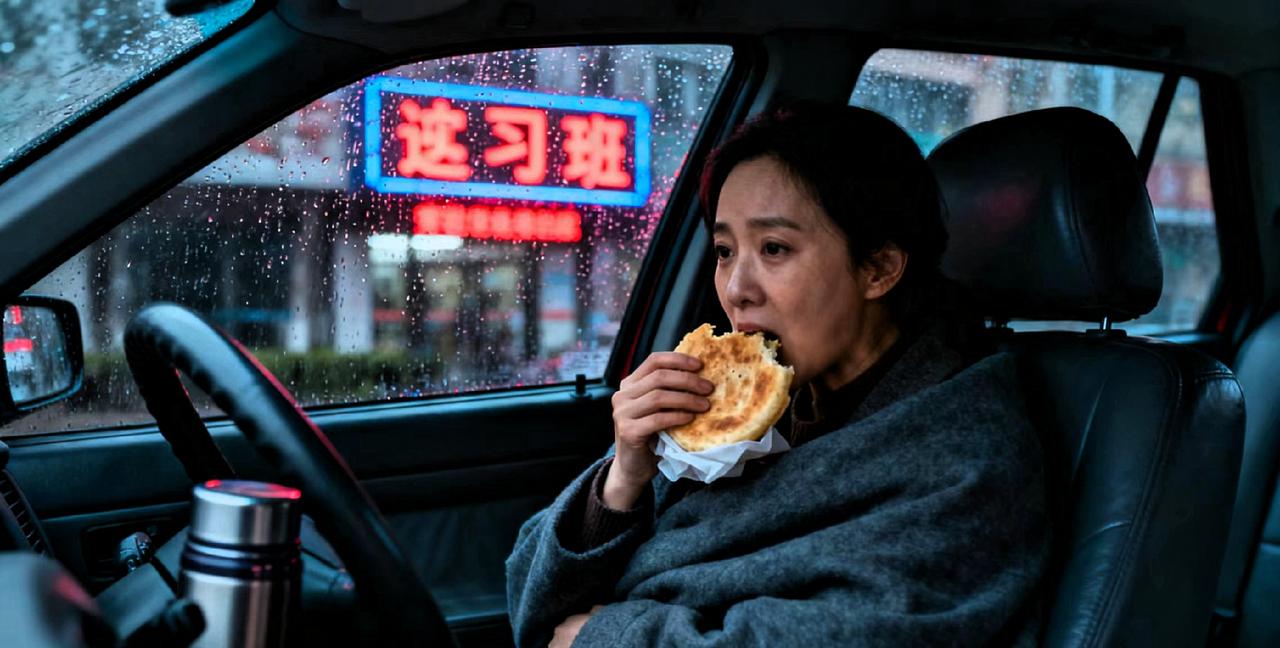 有个姐妹在视频里说,我陪孩子去补课。饿了,花两块钱买了个烧饼,烧饼外皮焦