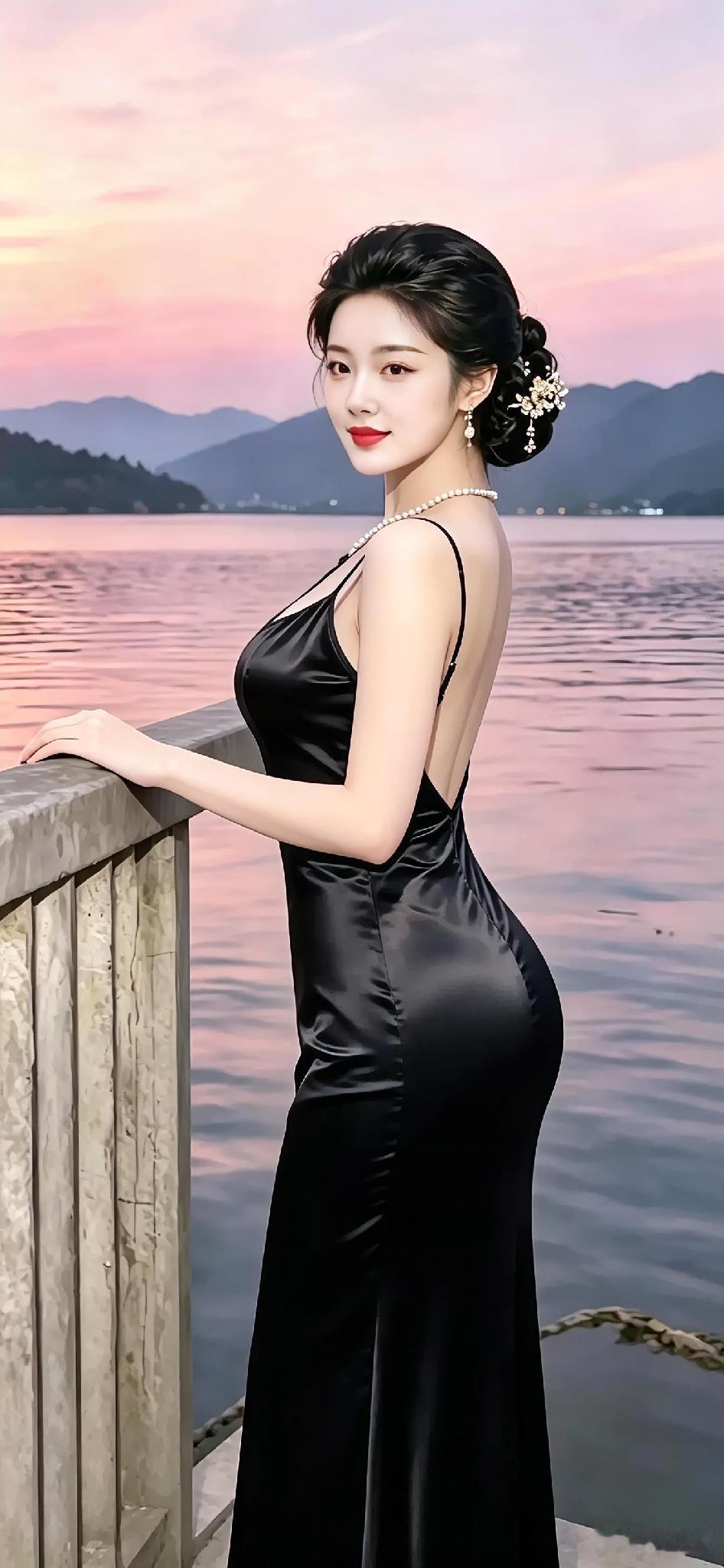美女是人间尤物，她的容颜和身姿都让人陶醉，心旷神怡。她的美貌，如同画卷中的仙