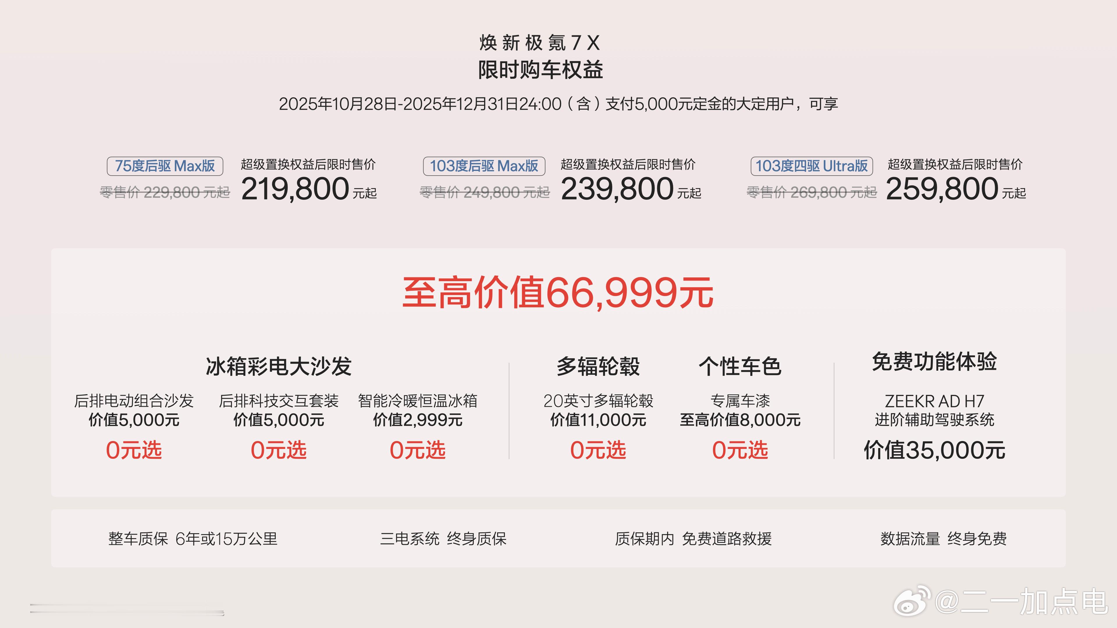 我发现，现在极氪的新车都会上一个五年的充电权益。新7x直接线上发布，21.98-