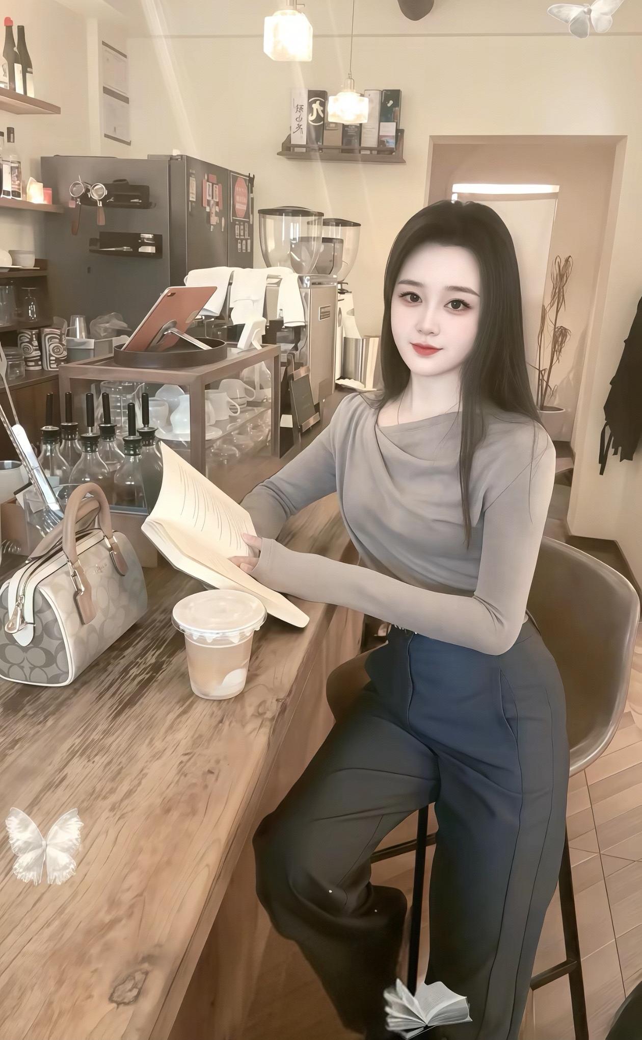 在咖啡馆享受悠闲时光，品味生活的小确幸。📖☕️💃