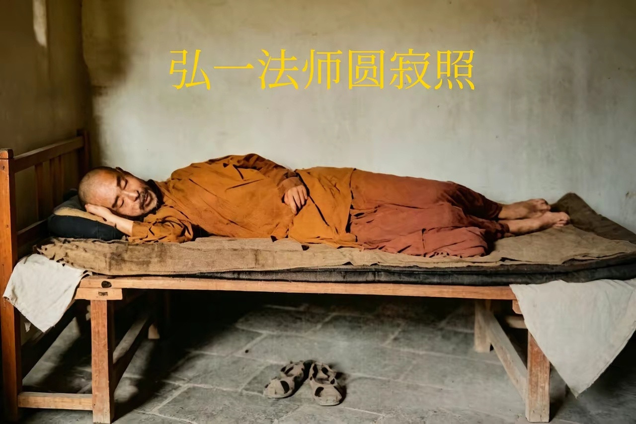 1942年10月。弘一法师圆寂照。历史