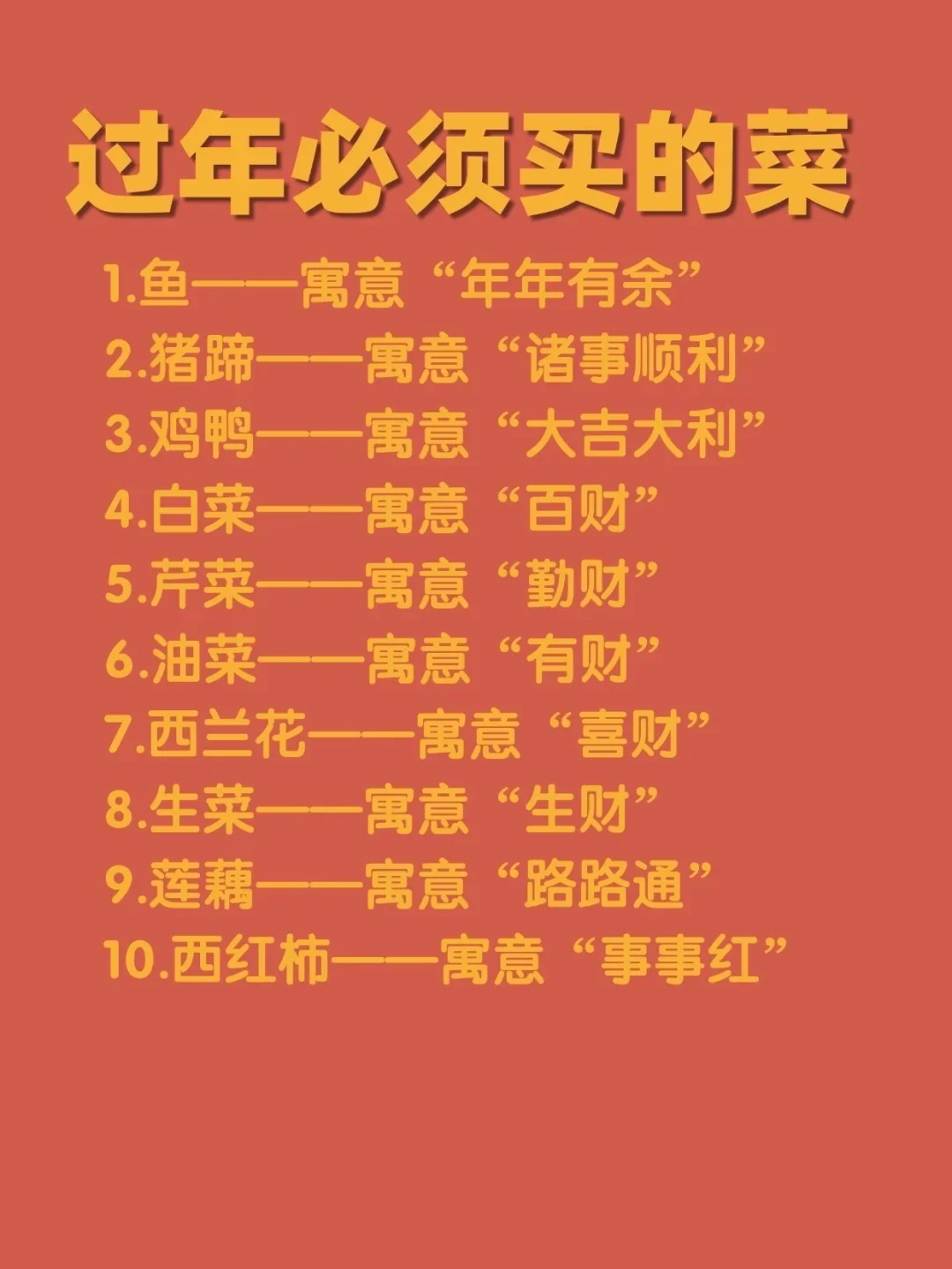 过年必须买的菜