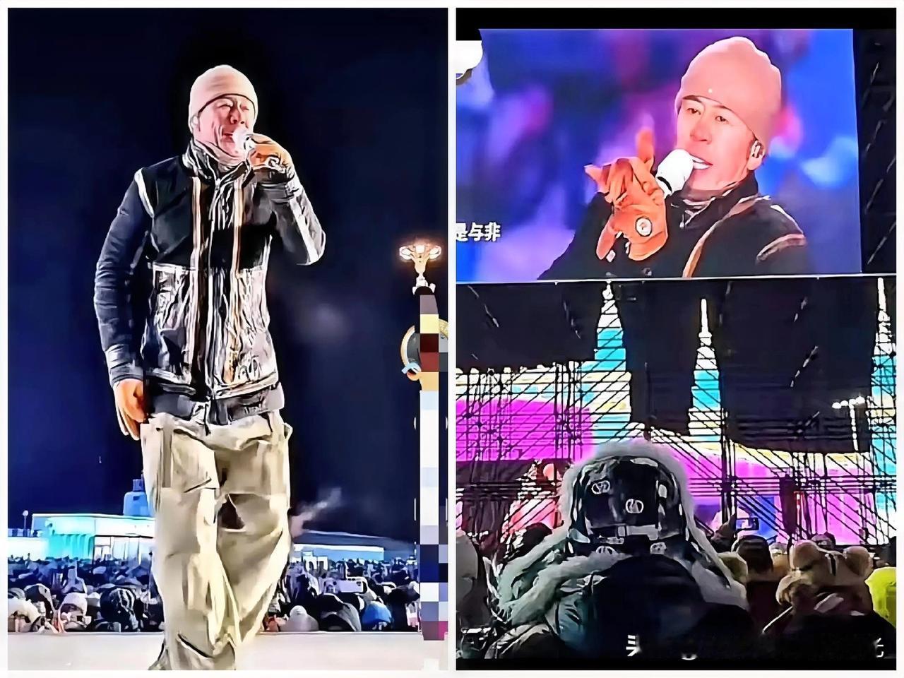 53岁杨坤在哈尔滨跨年夜演唱会，秀了一把肌肉，让大家知道什么叫敬业。零下2