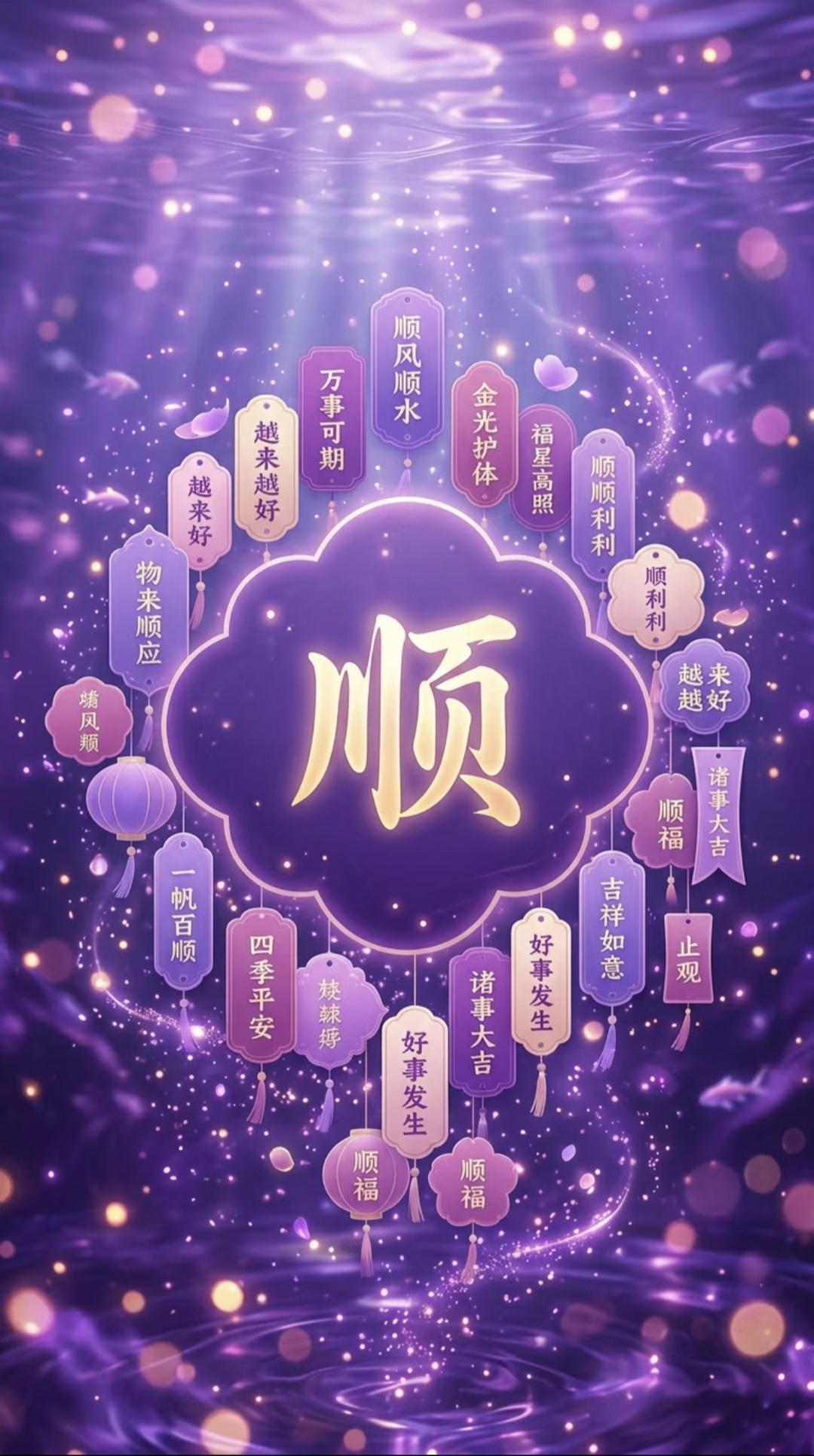 紫气东来·吉祥顺遂顺风顺水万事可期，福星高照诸事大吉。四季平安好事连连