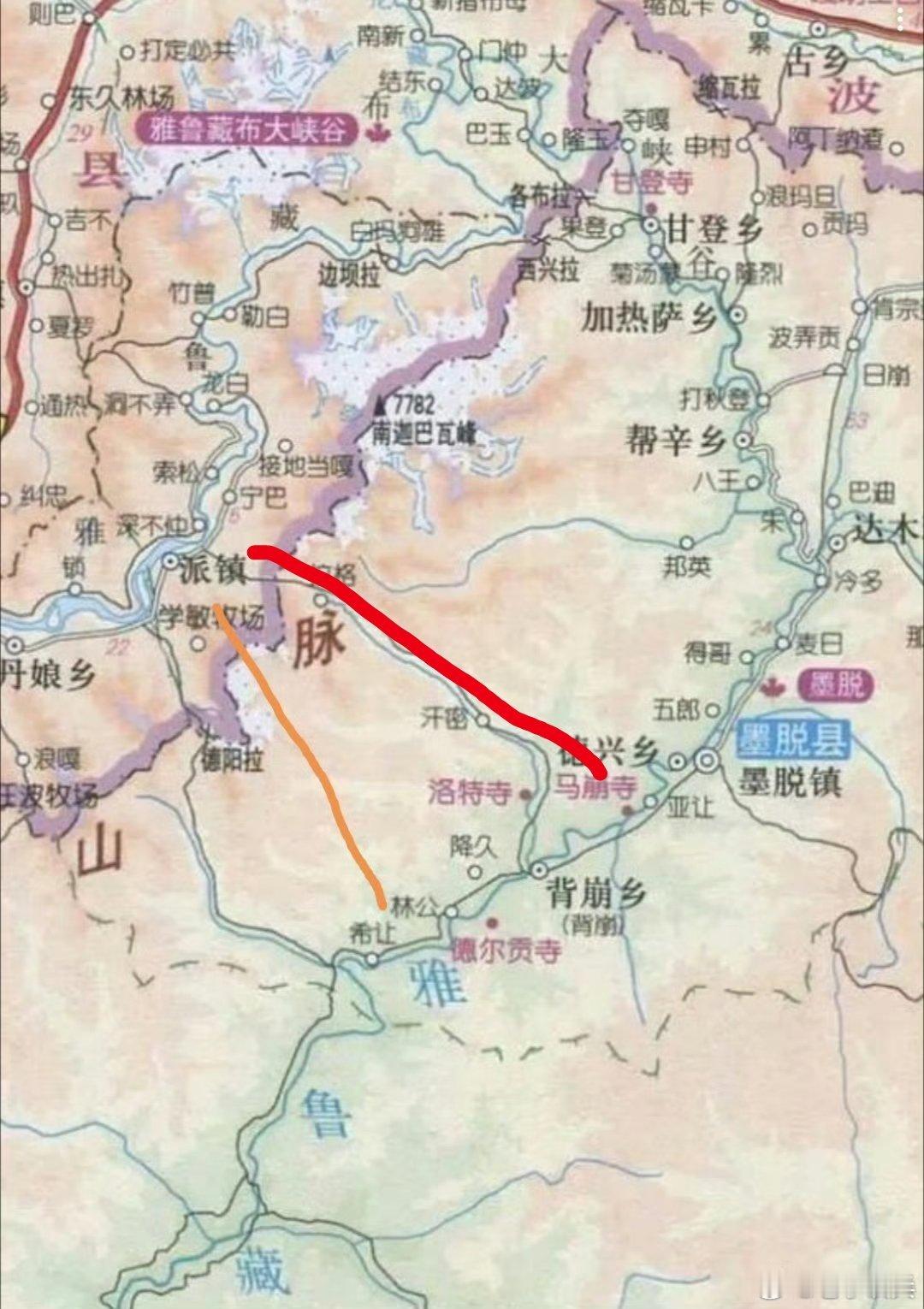 雅鲁藏布江下游水电工程开工西藏派镇海拔2950米。西藏墨脱海拔1200米，中间海