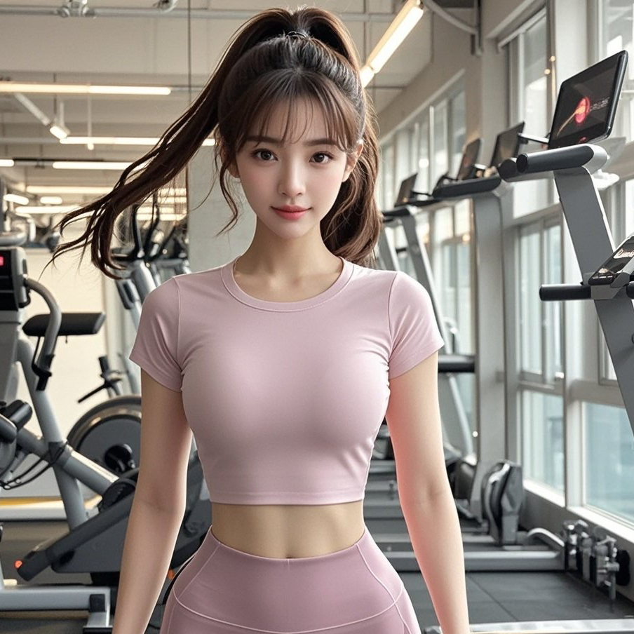 少妇健身塑身材，蜜桃臀诱惑力爆表