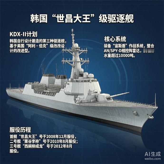 军事ai新视野韩国“世宗大王”级驱逐舰“世宗大王”级驱逐舰是韩国自行设计建造的