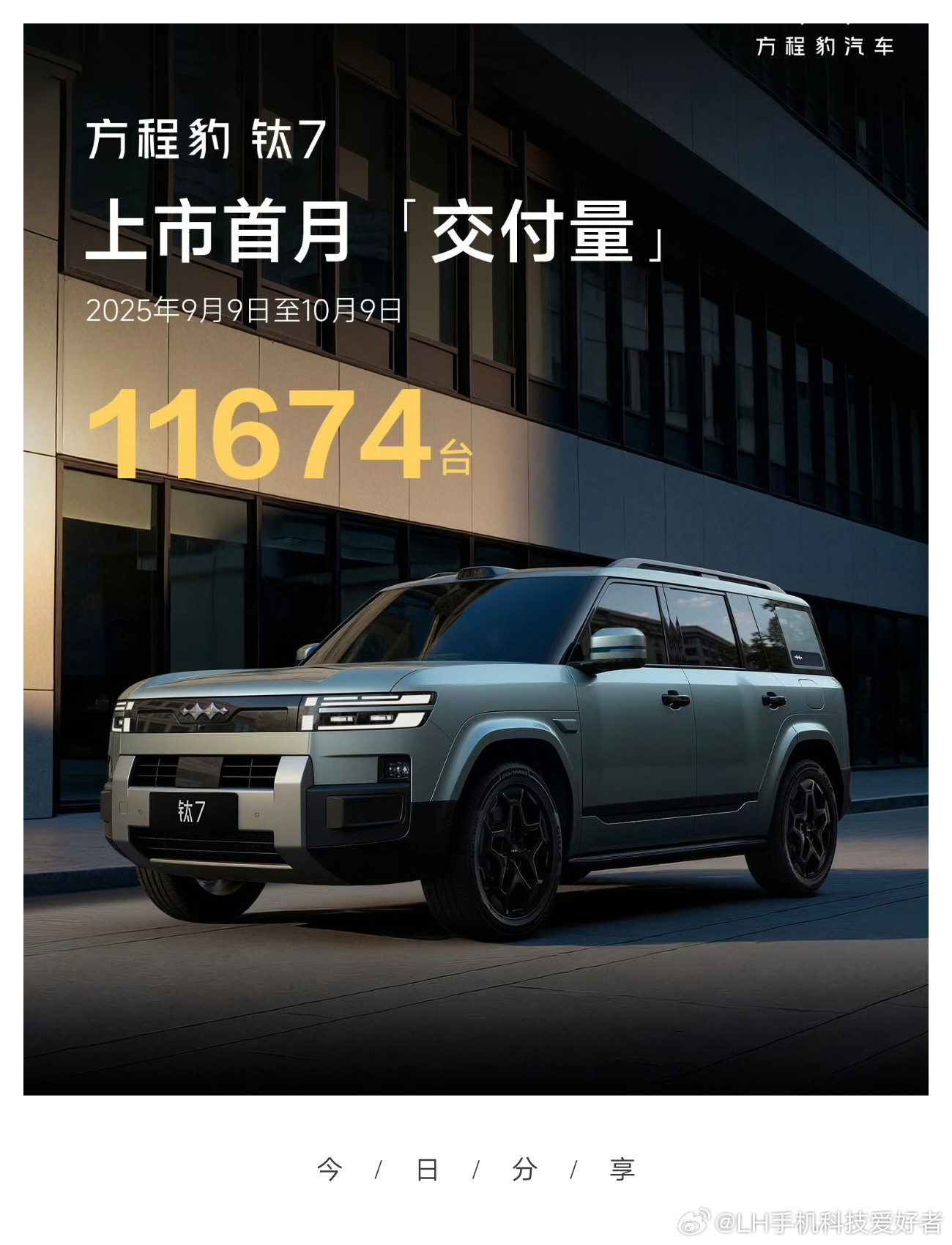 上市首月实现销量破万，现在说方程豹钛7是现象级爆款不为过吧？上市第一个月，方程豹