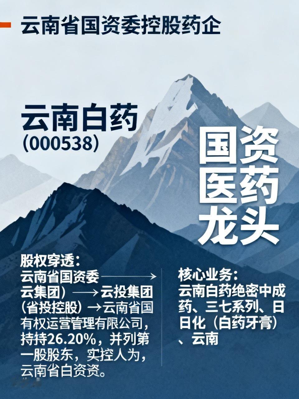 云南省国资委控股药企一、上市核心平台1.云南白药（000538）—