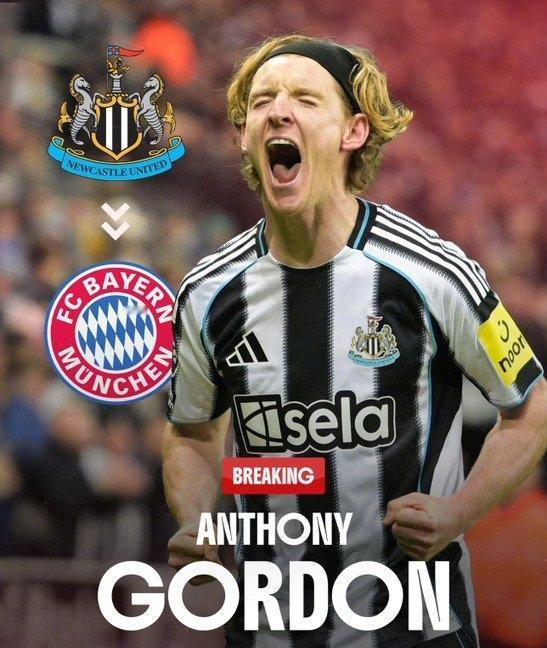 欧洲转会新闻播报！★与凯恩会合！拜仁在认真考虑引进25岁纽卡边锋戈登，能踢前