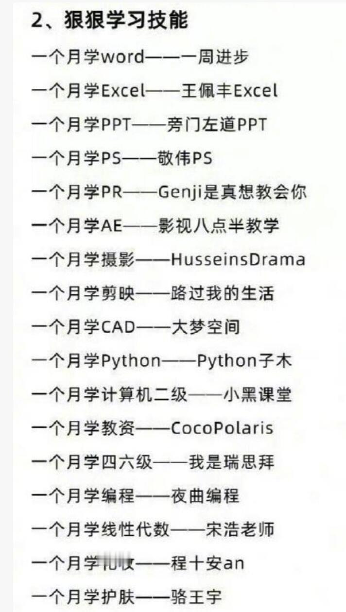 建议大家：不要卷学历，去卷技能​​​