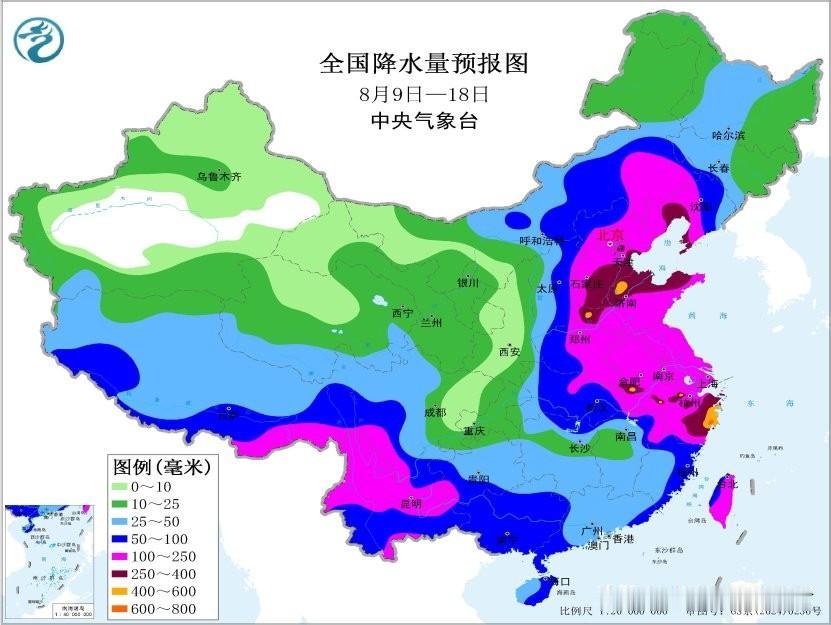 【最新:11日起北方将迎台风雨，中央气象台预报局部400毫米！】今天早晨中央