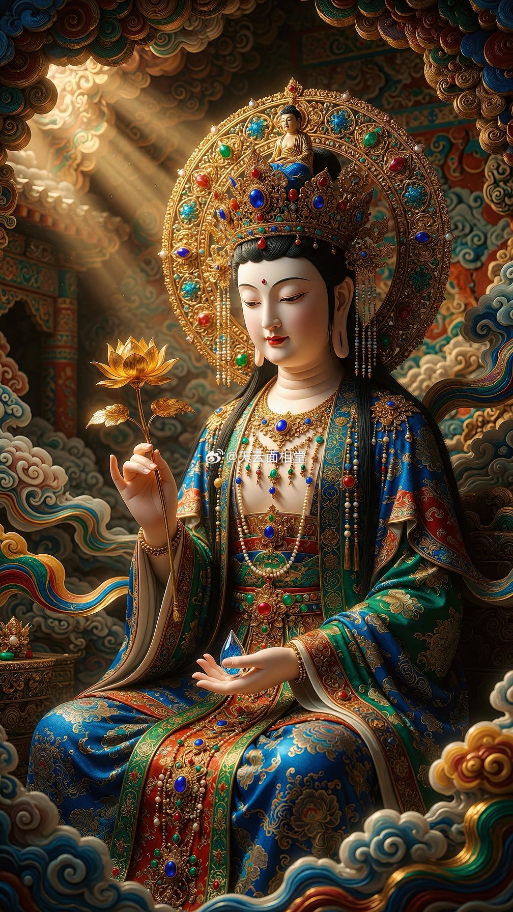 南无大慈大悲观世音菩萨摩诃萨祝福大家平安健康，四时吉祥