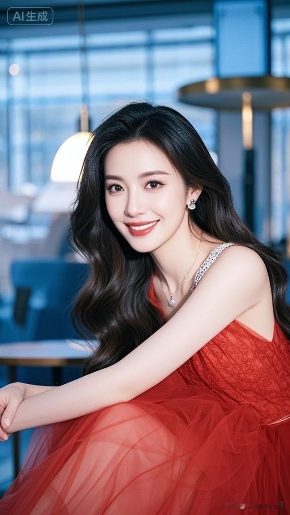 优雅红裙，闪耀珠宝，自信女神范儿