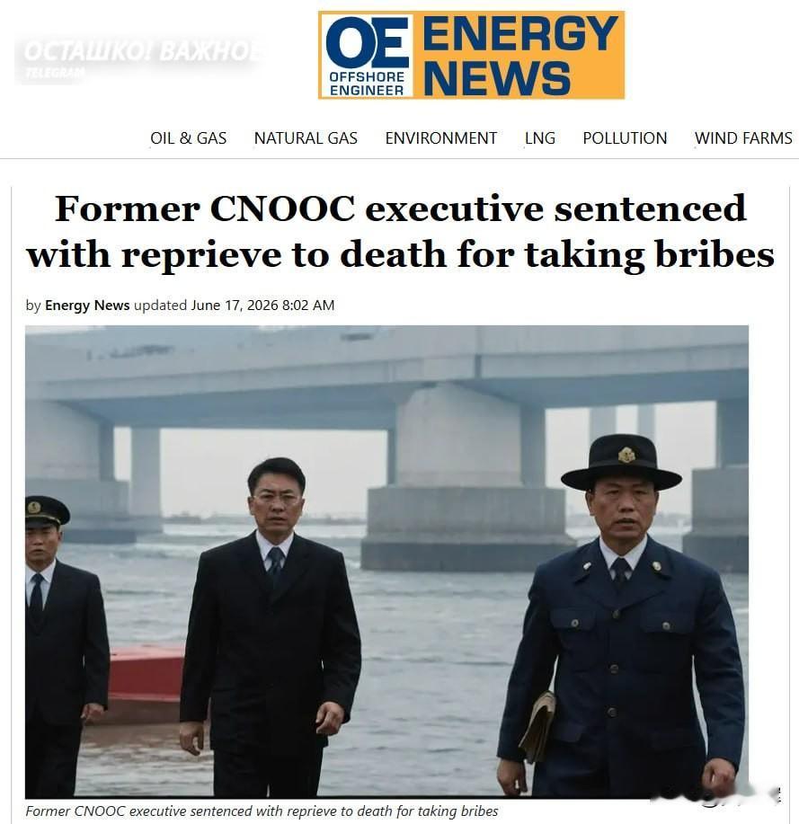 俄媒对比中俄反腐力度：中国能源高官受贿获死缓，俄同类案件处罚偏轻6月17日，