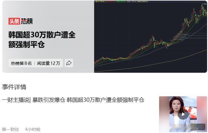 前段时间还在吹韩国的股市让韩国人赚到钱了，让韩国人民幸福了，结果现在……韩国超