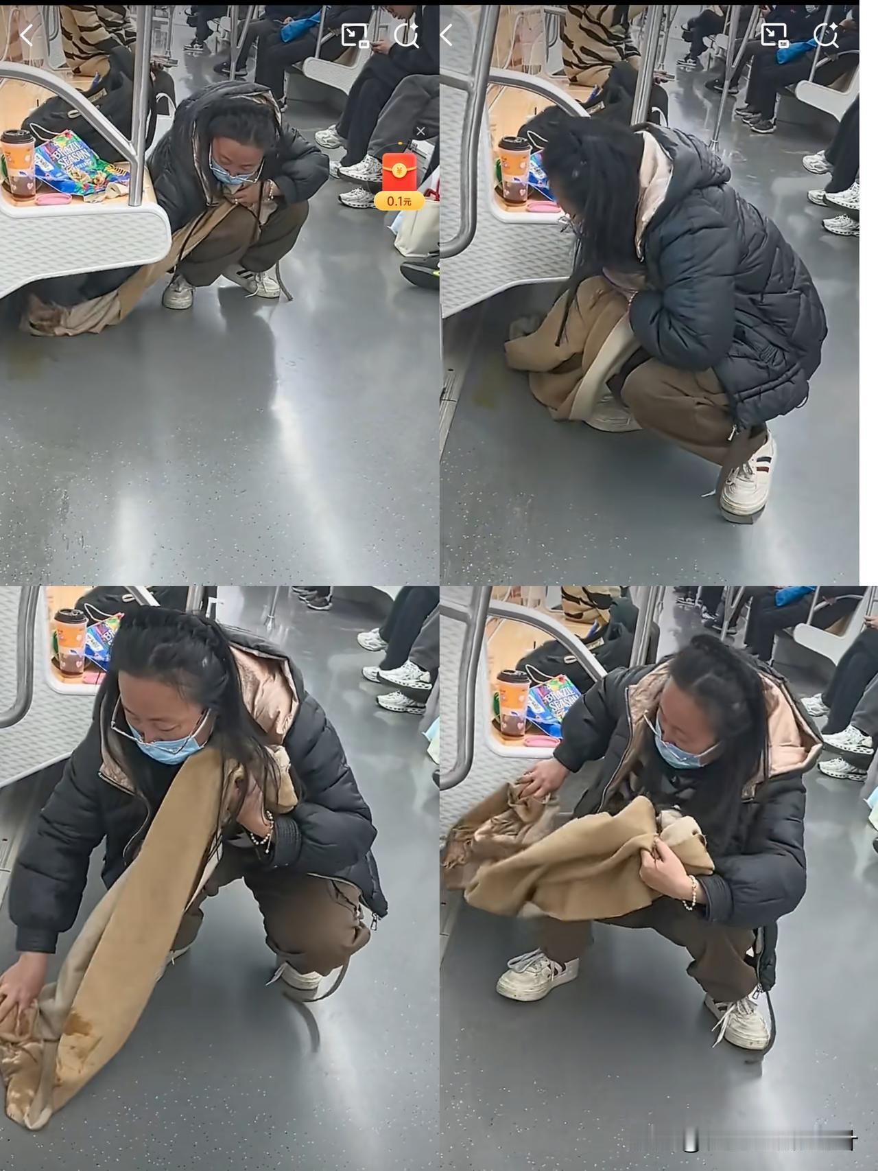这下好了，不仅昆明，全国人民都知道了女子真是个体面人，不慎在地铁上打翻奶