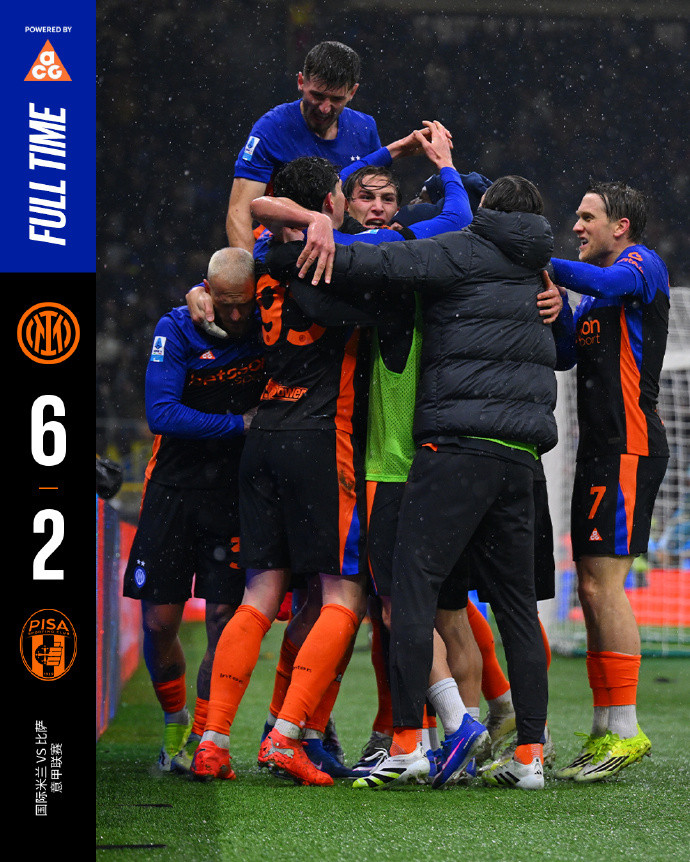 #国际米兰让二追六#意甲第22轮，国际米兰坐镇主场梅阿查球场迎战比萨。上半场，索