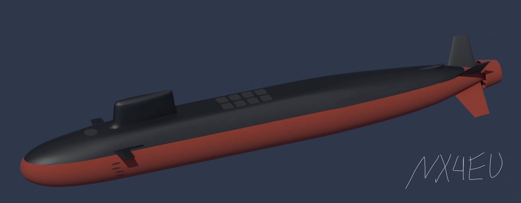 外网军迷作的09V新CG模型继“世一航“后“世界第一攻击核潜艇”又来了图源推