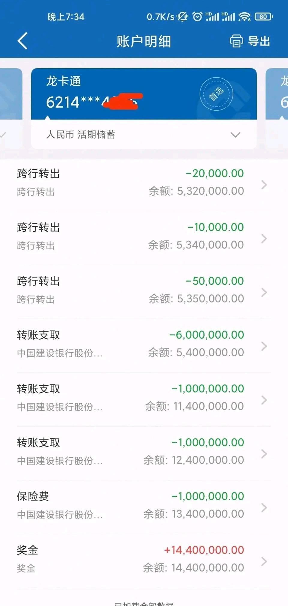 还记得当年成都中1800万的小伙吗？网名叫：洛洛！税后1440万奖金，分了多笔存