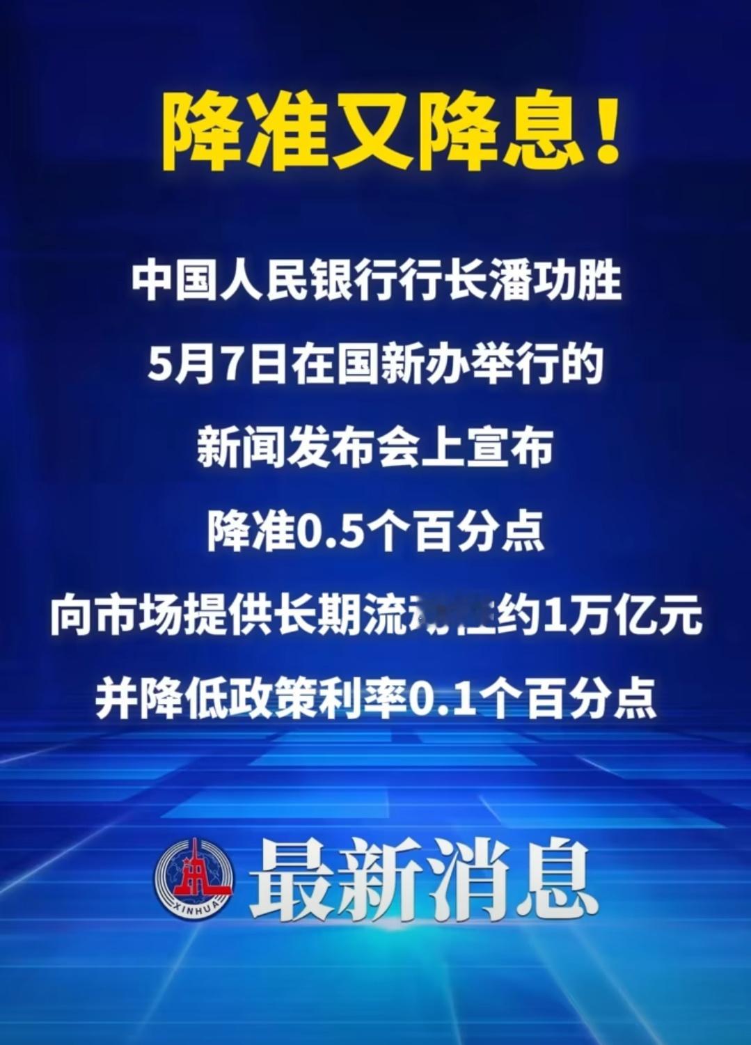 央行宣布降准降息有房贷的今天看到政策消息肯定都很开心，以及未来有购房需求的用户，